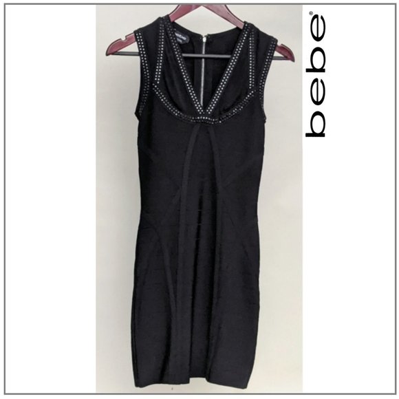 Bebe Women's Black Embellished Cocktail Dress - Picture 1 of 12